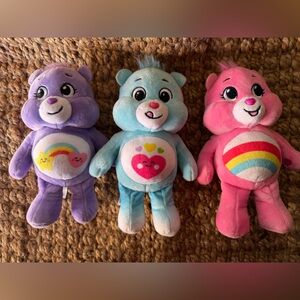 Care Bears Plush Trio - Pink, Blue, and Purple